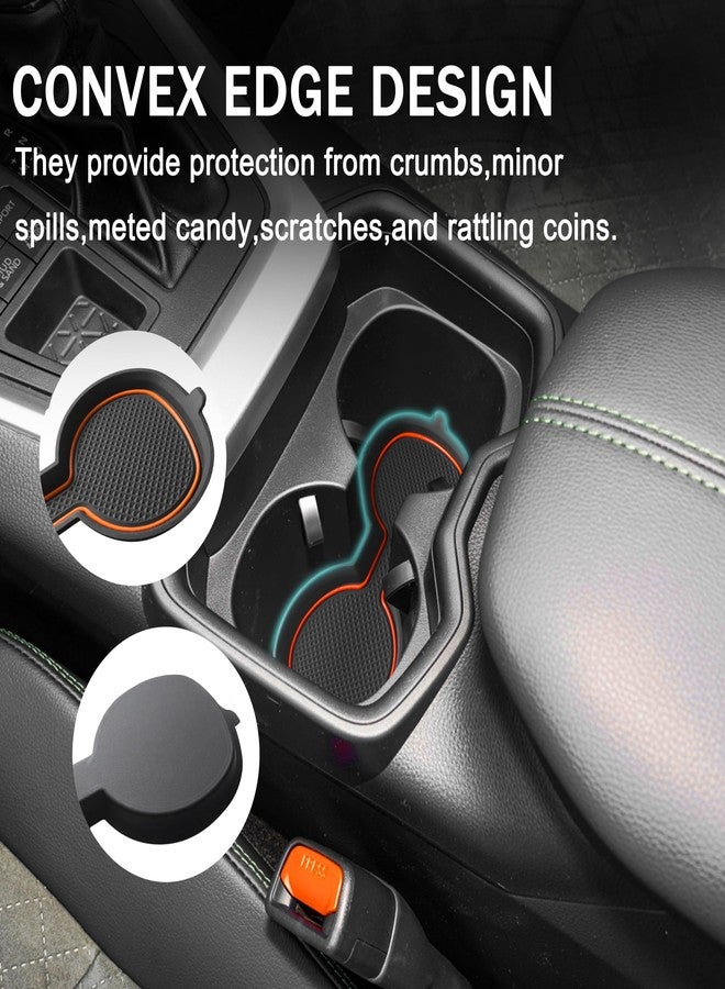 SENSHINE 3D Cup Holder Inserts for Toyota Rav4 Accessories 2025 2024 2023 2022 2021 2020 2019 Silicone Cup Coaster Mat Center Console Liner Protector Pad for Toyota Rav4 2Pcs (Orange) - Image 4